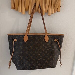 Louis Vuitton Monogram Canvas Tote in Dark Brown with Tan Trim
